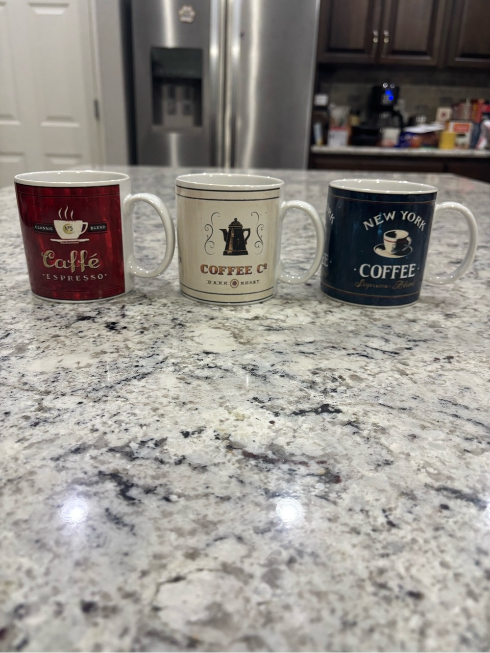Vintage Sakura "Coffee Break" Stoneware Mugs - Set of 3 (Angela Staehling)